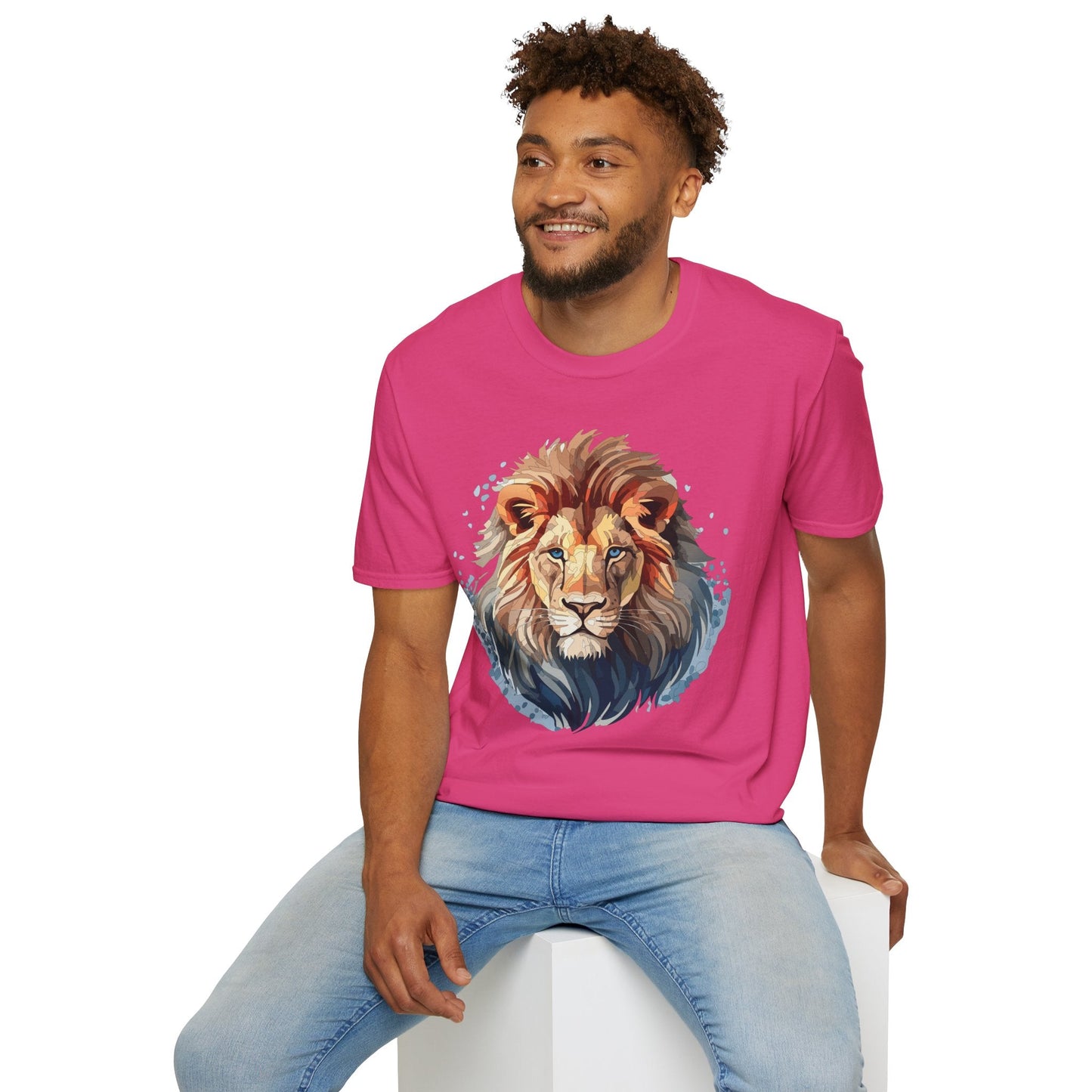 Unisex Lion Shirt Gildan Softstyle 64000 Tee 100 Percent Ring Spun Cotton
