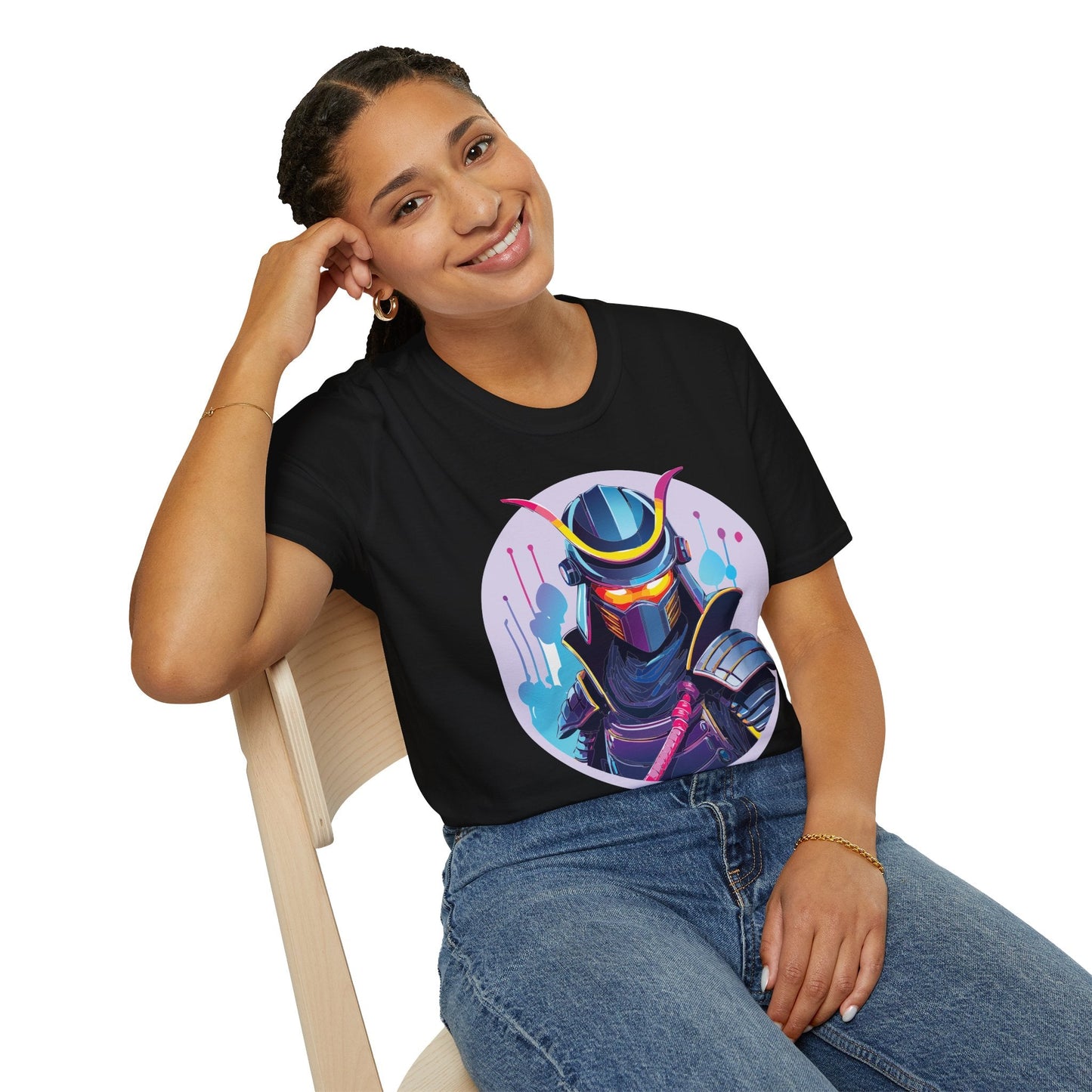 Unisex Samurai Shirt Gildan Softstyle Tee Hundred Percent Ring Spun Cotton Comfort
