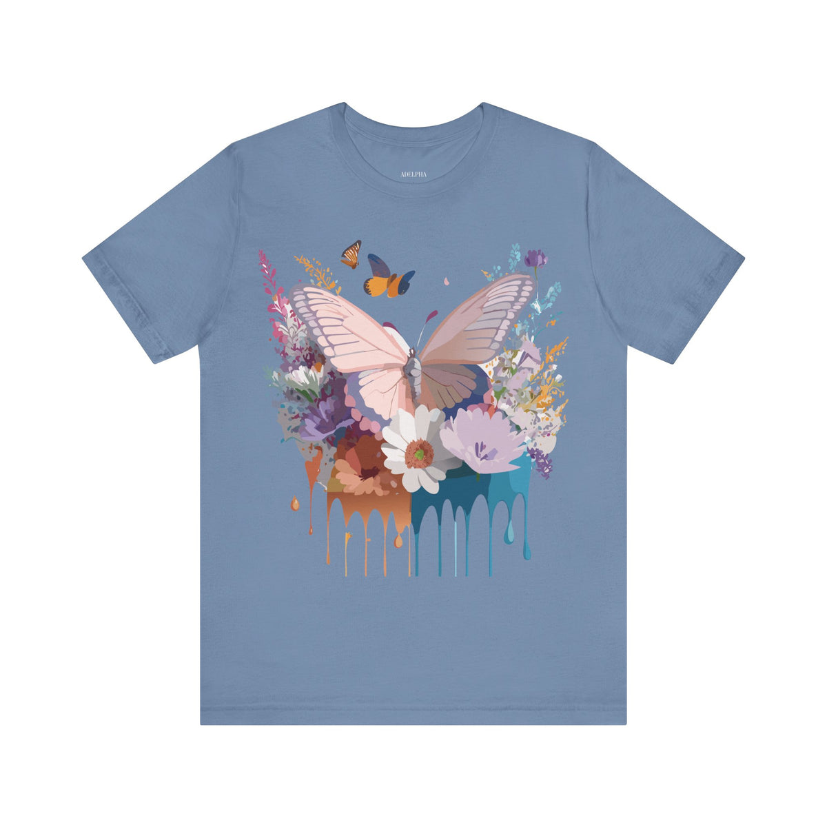 Butterfly Graphic Unisex Cotton Bella+Canvas Tee with Art Design n79