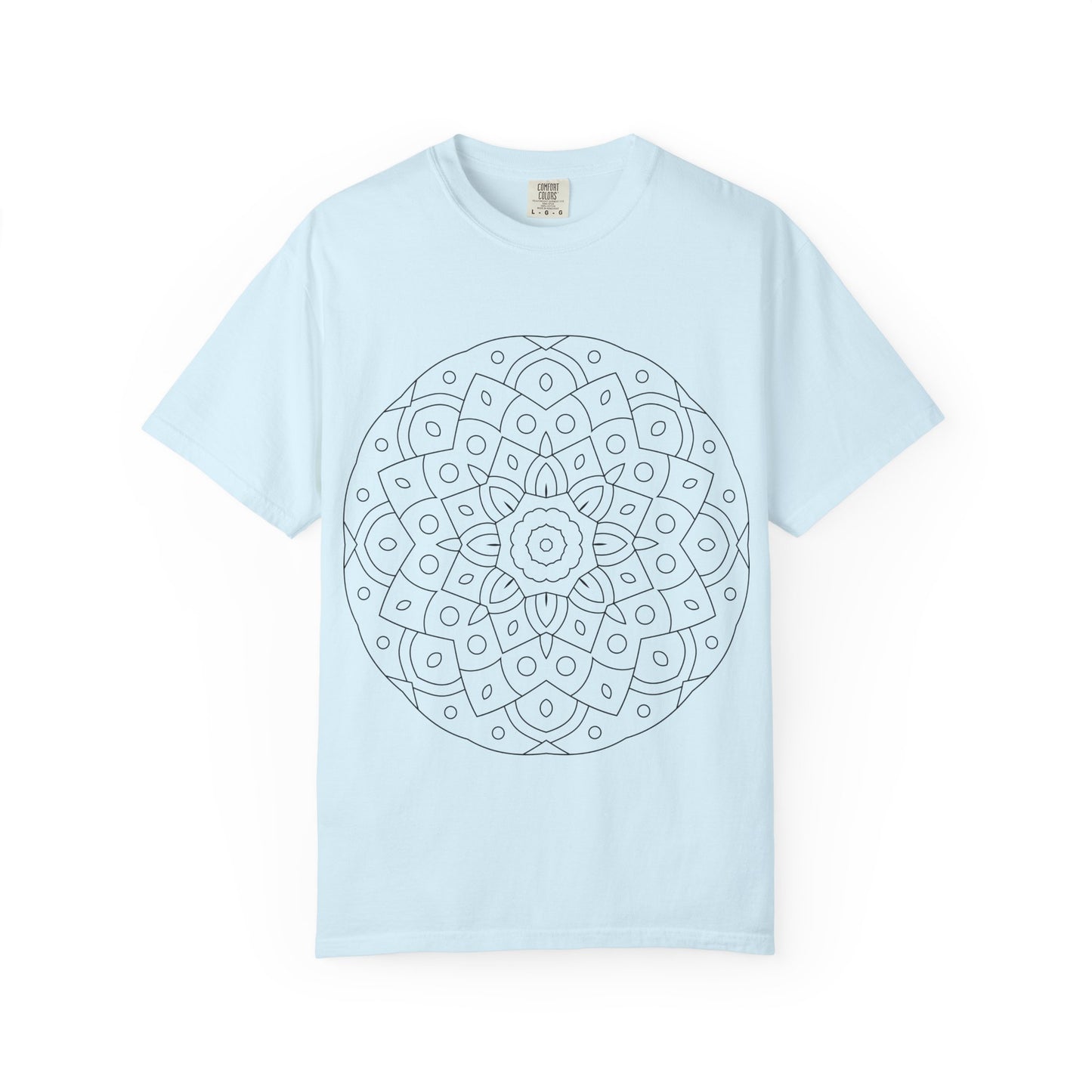 Unisex Garment Dyed Cotton T-Shirt with Mandala Graphic Design