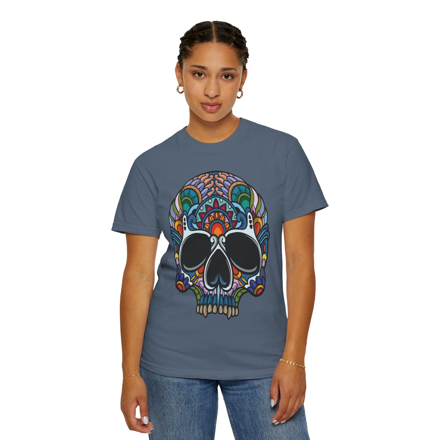 Unisex Cotton Tee Shirt with Skull