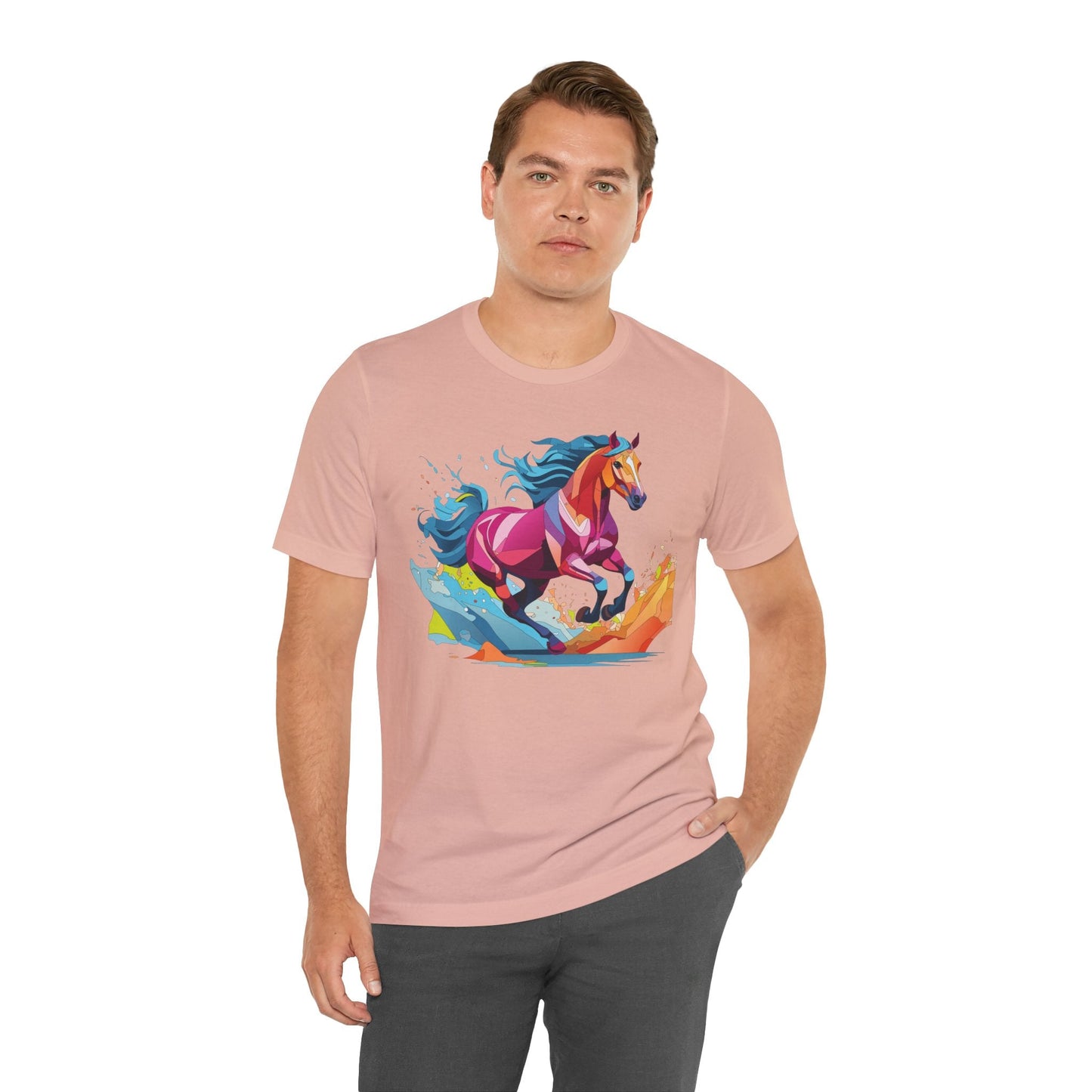 Unisex Animal Tee Shirt With Wild Animals Art Design Short Sleeve Casual Wear Everyday