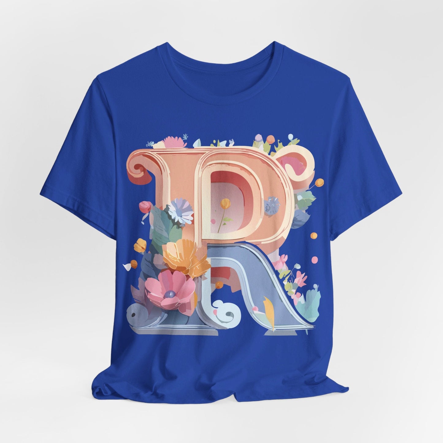 Letter R Shirt Unisex Graphic Tee Premium Cotton Vintage Inspired Art By Adelpha Short Sleeve