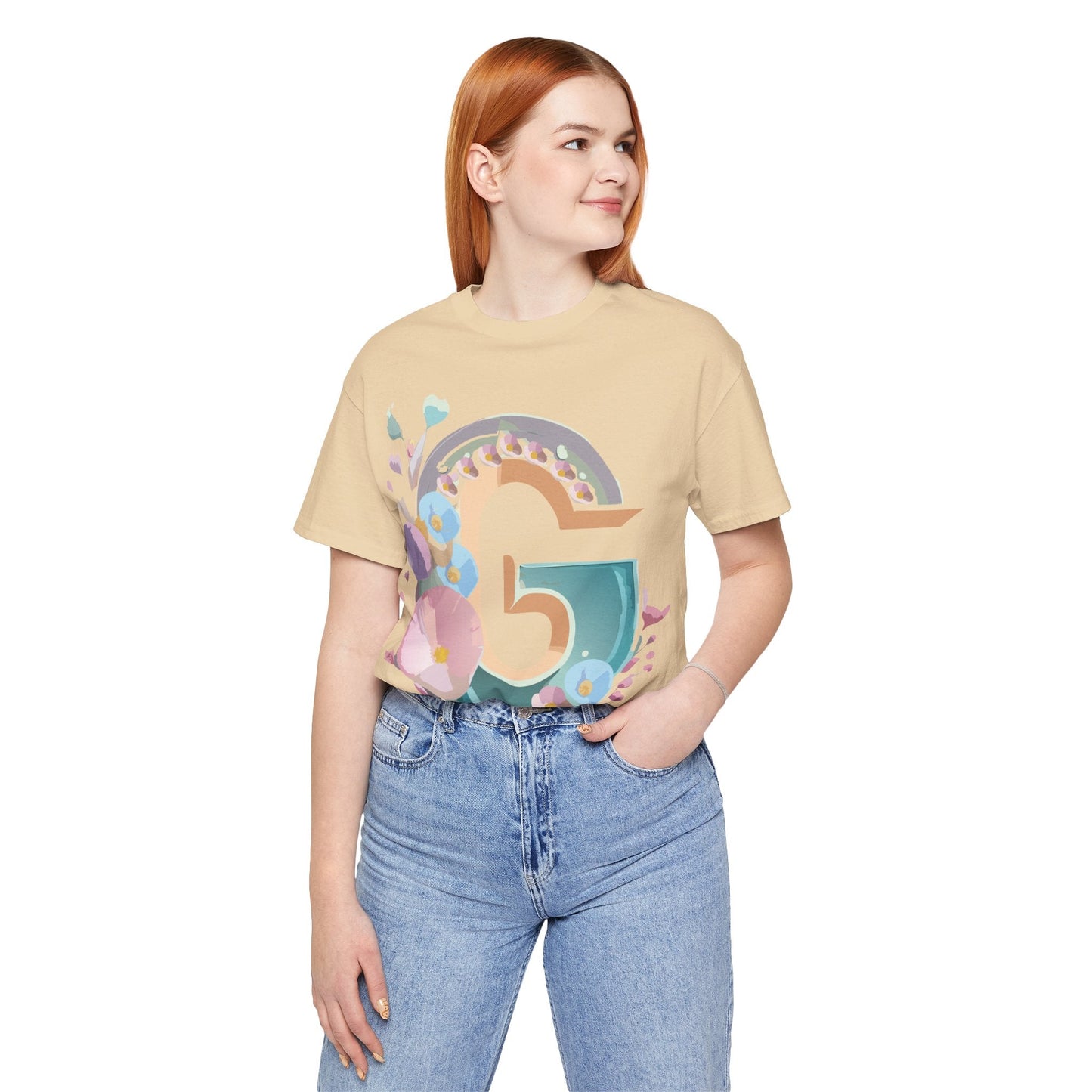 Letter G Graphic Tee Unisex Jersey Short Sleeve From Adelpha Art Design Vintage Inspired Shirt