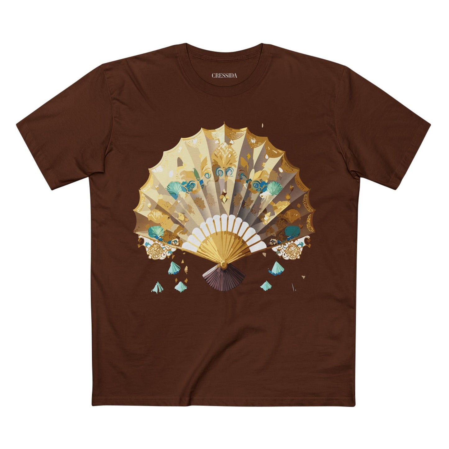 Antique Fan Graphic Design T-Shirt Unisex 100 Cotton Floral Carnival Artwork Tee 16