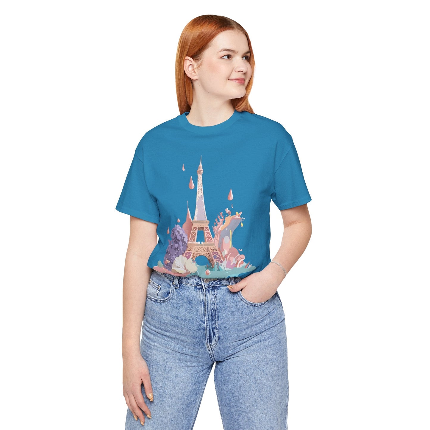 Paris Graphic Tee Unisex Short Sleeve Shirt With Vintage Inspired Adelpha Artwork