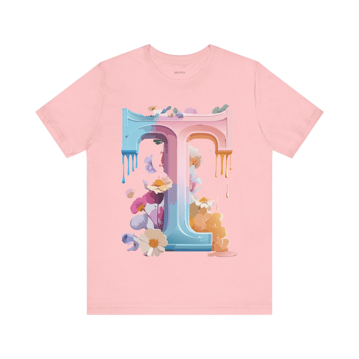 Letter T Graphic Unisex Cotton Bella+Canvas Tee with Art Letter Design
