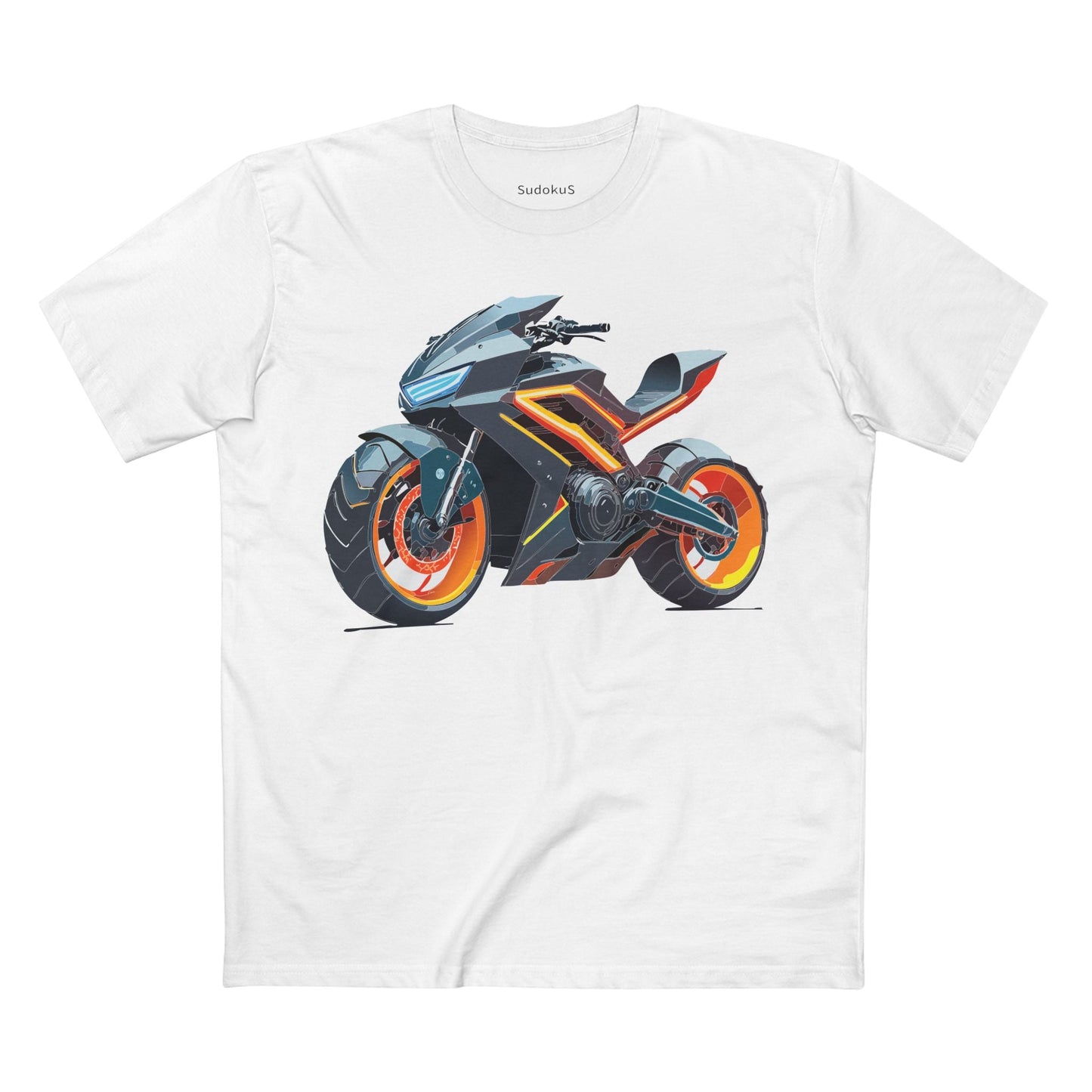 Moto Bike Graphic Unisex 100 Cotton Staple Tee 12