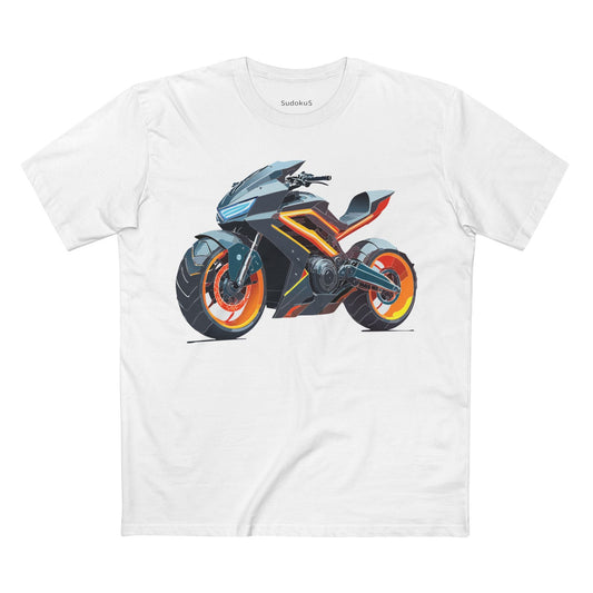 Moto Bike Graphic Unisex 100 Cotton Staple Tee 12