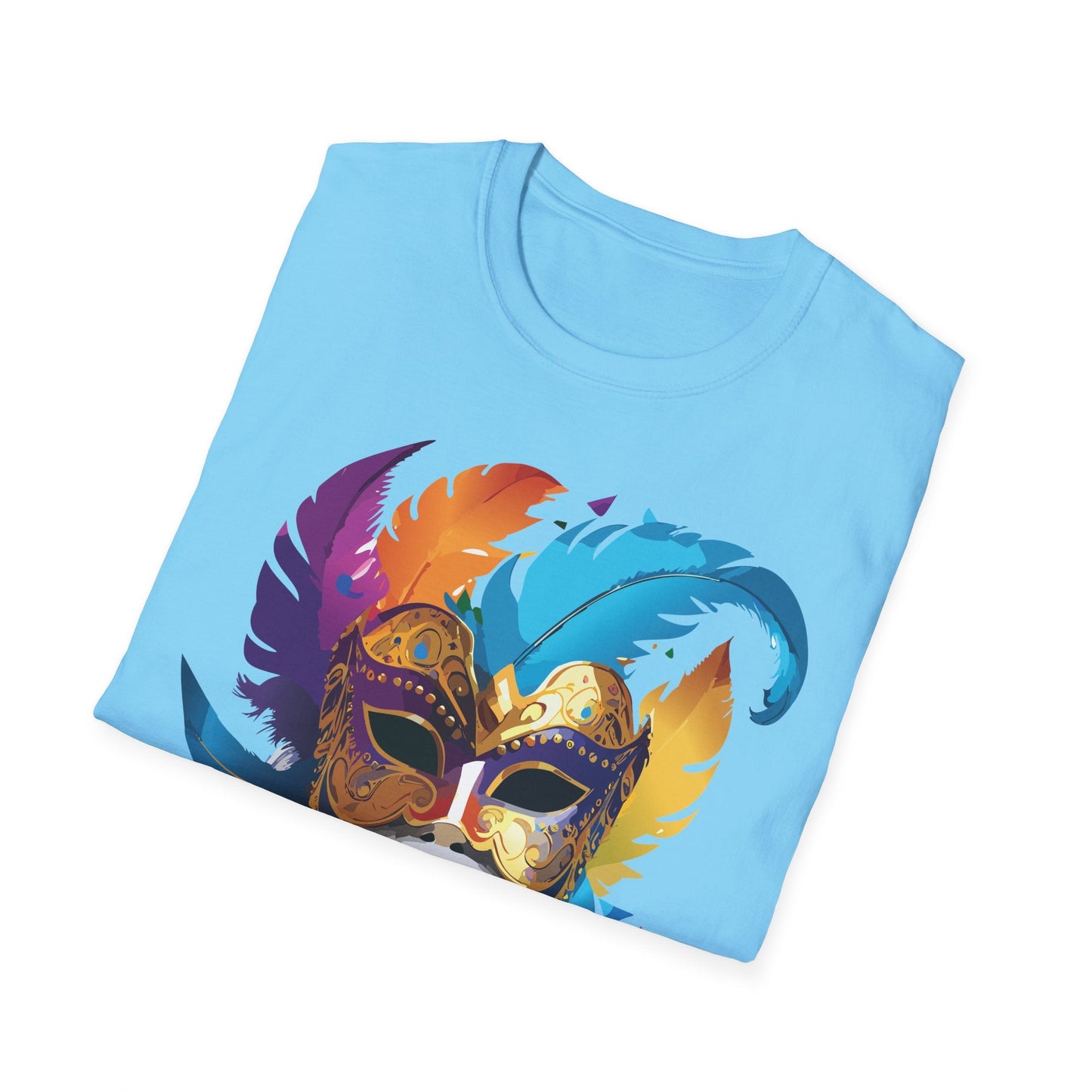 Mask Tee Shirt Unisex Short Sleeve Cotton Tee Art Design Masquerade Gildan Softstyle 64000