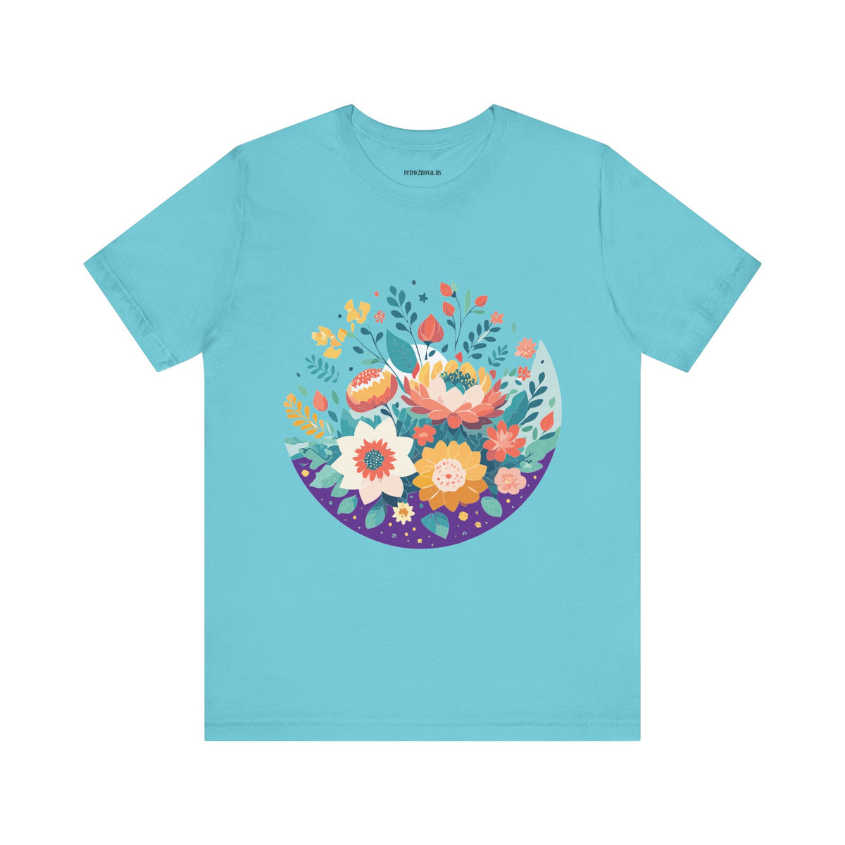 Floral Graphic Unisex Cotton Bella+Canvas Tee with Flowers Design ab101