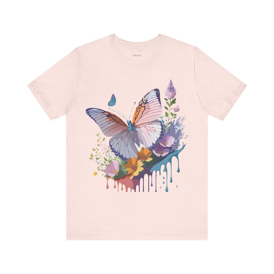 Butterfly Graphic Unisex Cotton Bella+Canvas Tee with Art Design n08