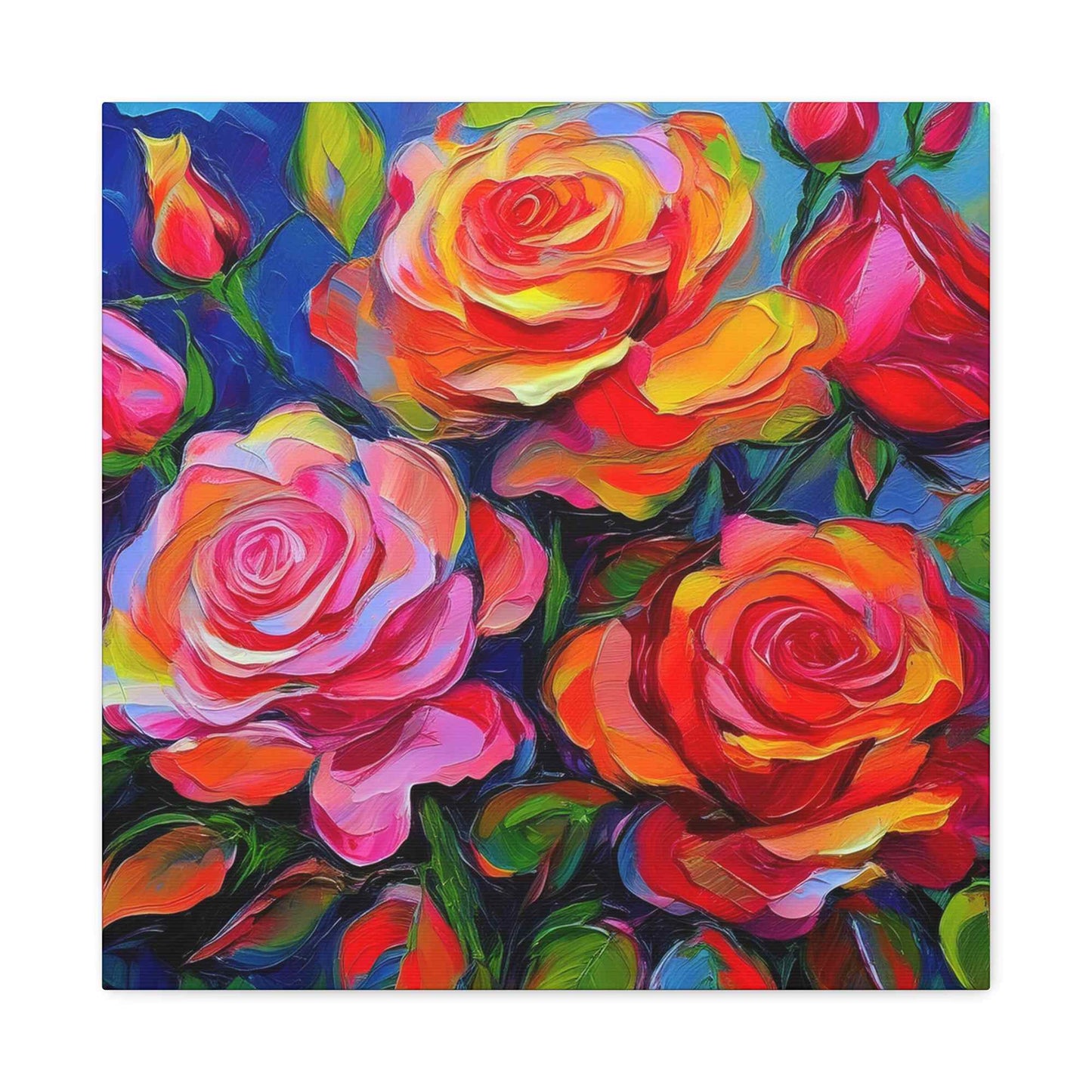 Orange Roses Print Canvas, Roses Oil Paint Print 20x20, 24x24, 30x30, 32x32, 36x36, Floral Art Design Print Non-Frame MC-18