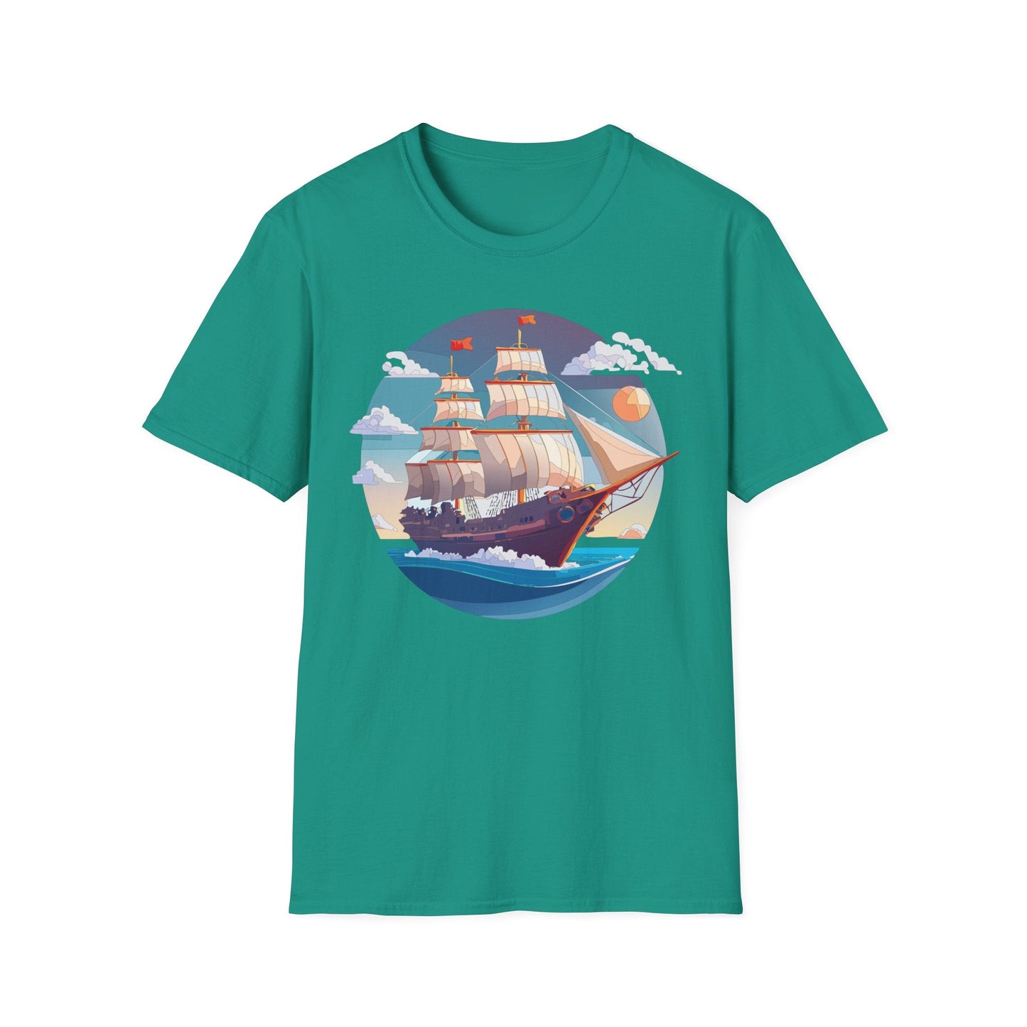 Nautical Ship T Shirts Frigate T Shirts Vessel Tee Shirt Unisex Softstyle T Shirt