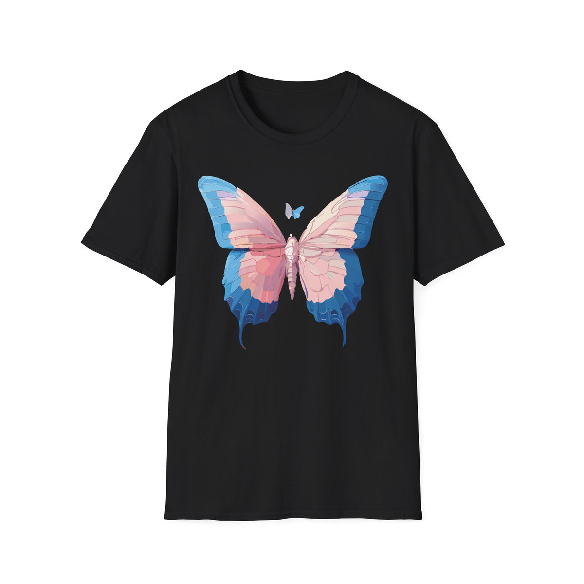 Butterfly Graphic T-Shirt — Pastel Pink & Blue Wing Graphic Tee Unisex 100 Cotton Gildan T-Shirt