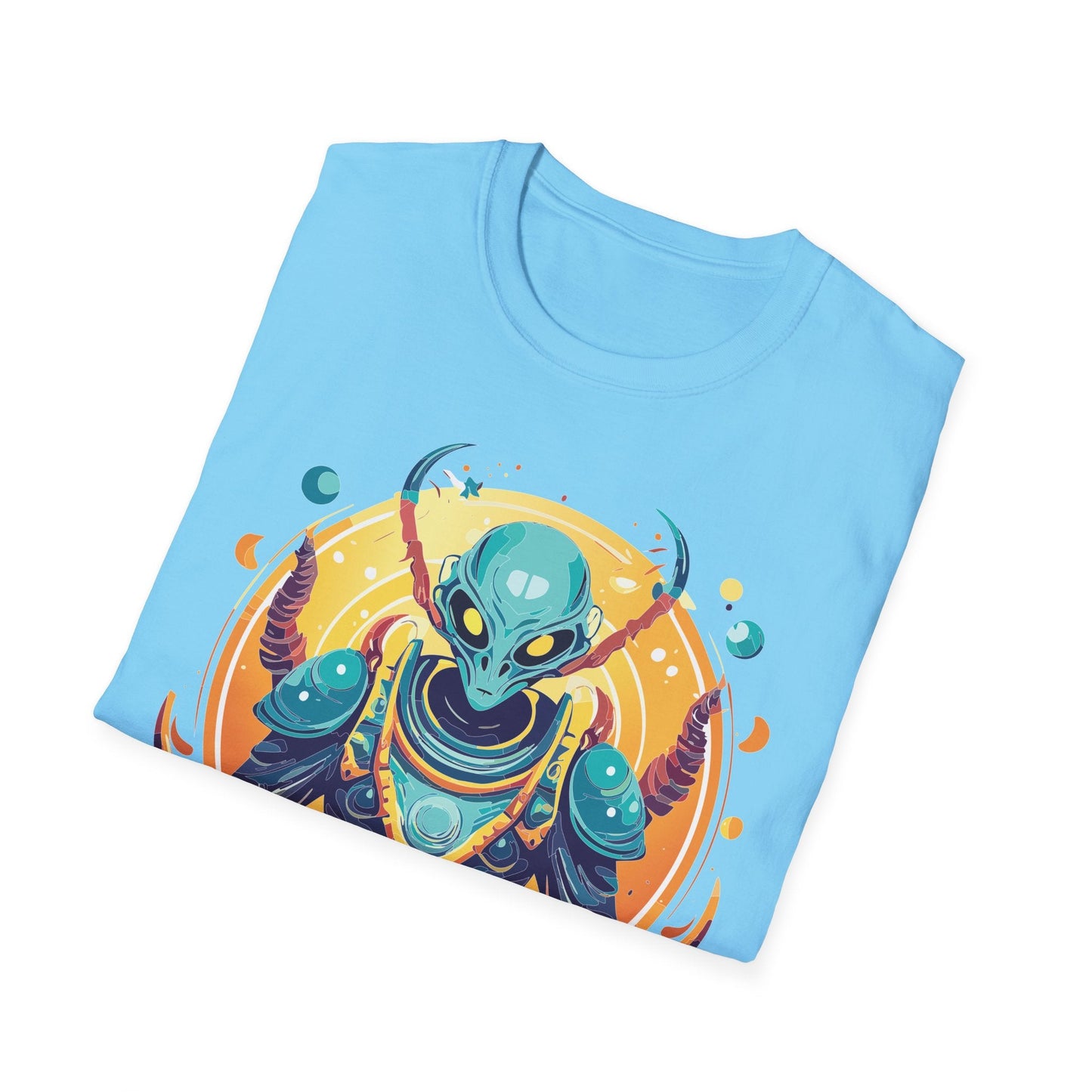 Alien Graphic Unisex Cotton Softstyle UFO Artwork Tee 16