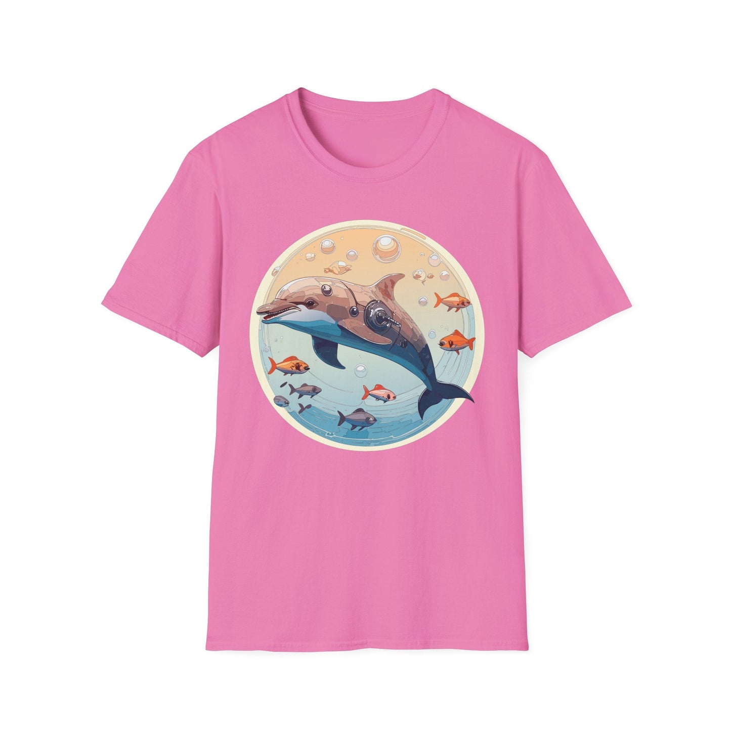 Dolphin Shirt Unisex Softstyle Tee 100 Percent Ring Spun Cotton Breathable Gildan 64000