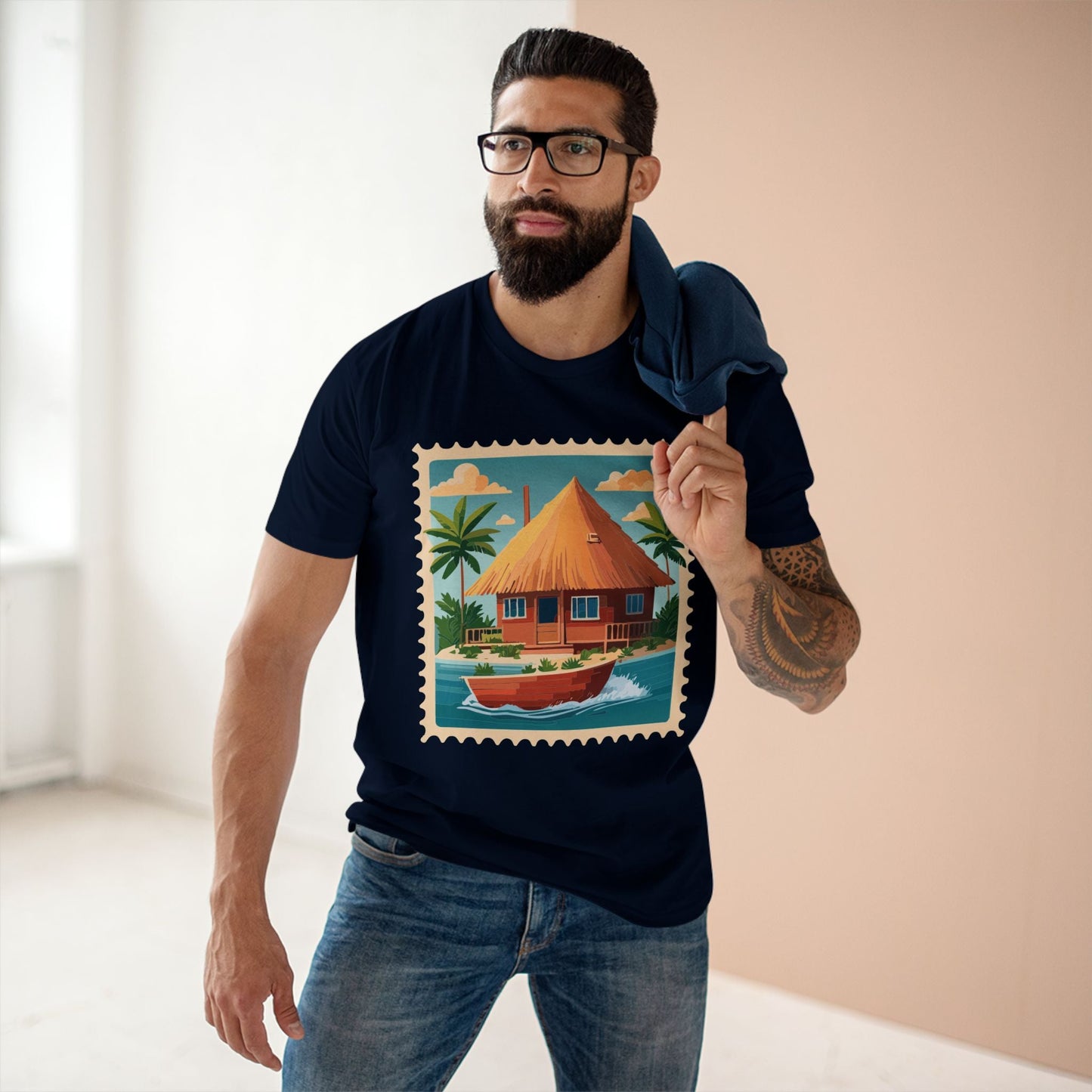 Stamp Shirt Postage Stamp Art Tee Unisex Original Art Design Premium Cotton By Retro2Nova