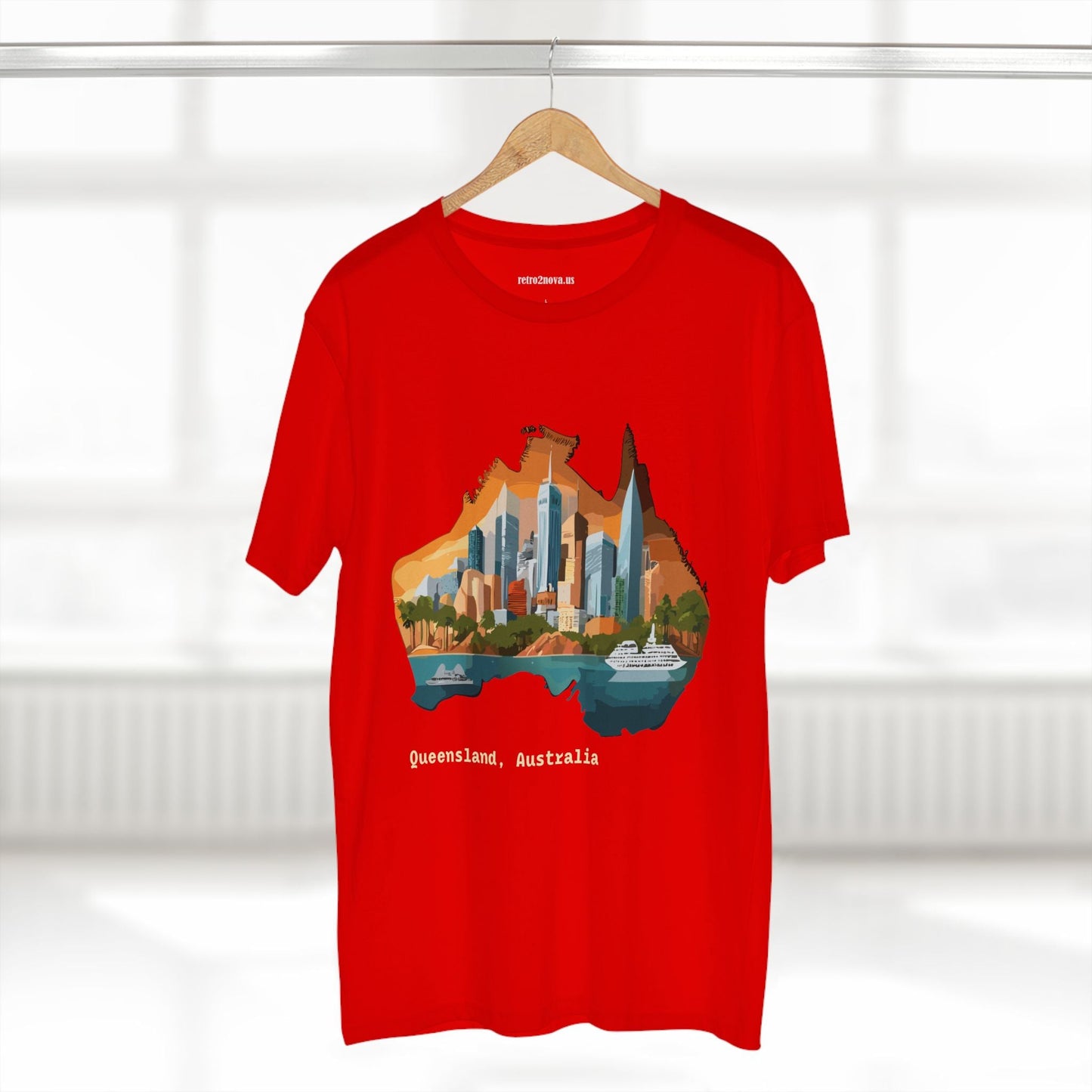 Retro2Nova Australia Travel Shirt Unisex Premium Cotton Tee With Original Art Design