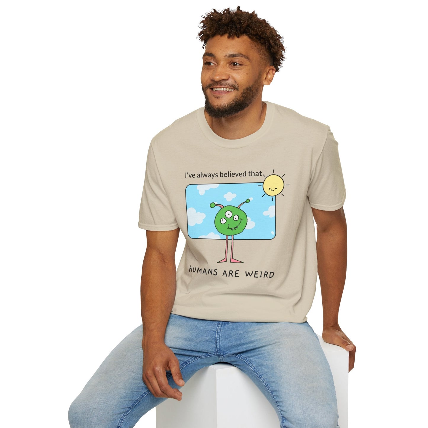 Alien Cartoon Humans Are Weird TShirt