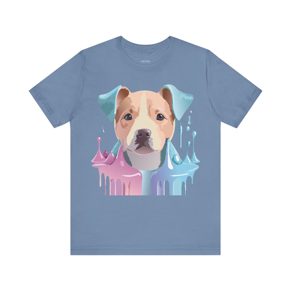 Dog Graphic Unisex Cotton Bella+Canvas Tee with Art Animal Design e117