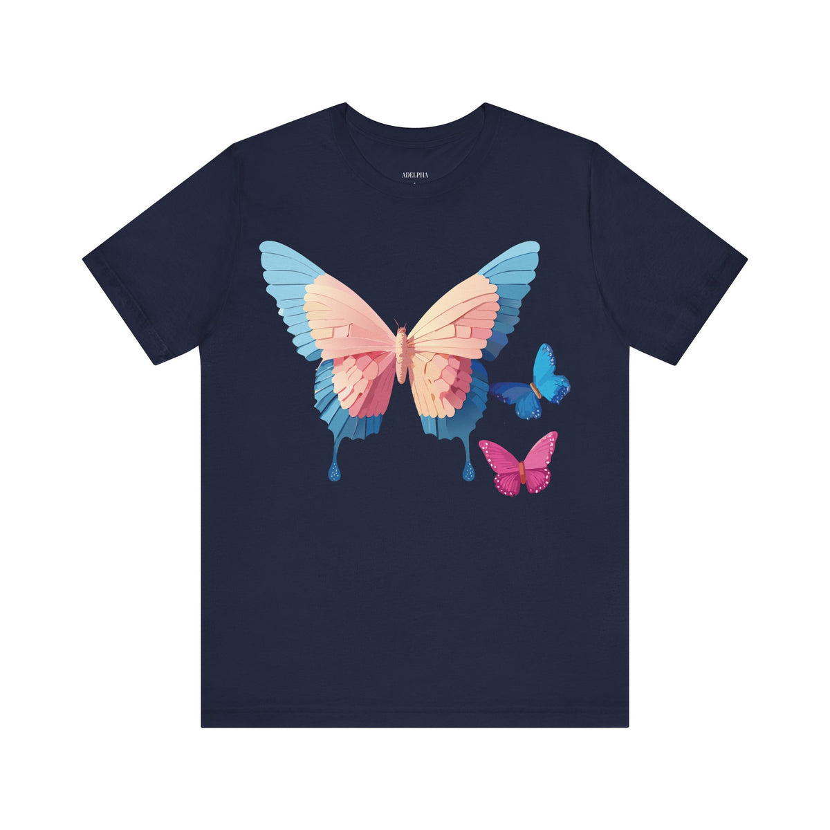 Butterfly Graphic Unisex Cotton Bella+Canvas Tee with Art Design n73