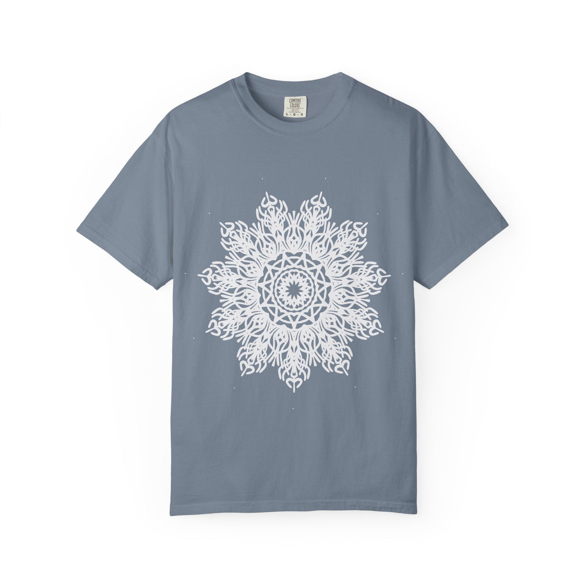Unisex Garment Dyed Cotton T-Shirt with Mandala Graphic Design