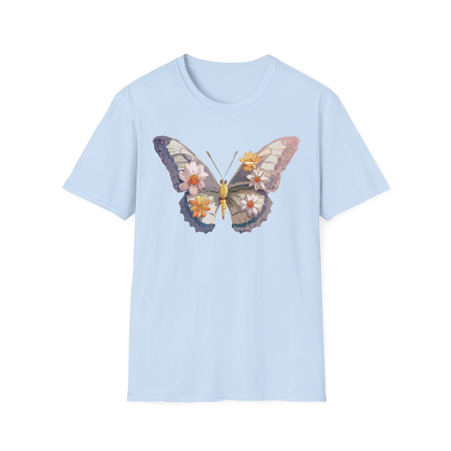 Butterfly Shirt Unisex Short Sleeve Tee Monarch Butterfly Design Gildan Softstyle 64000