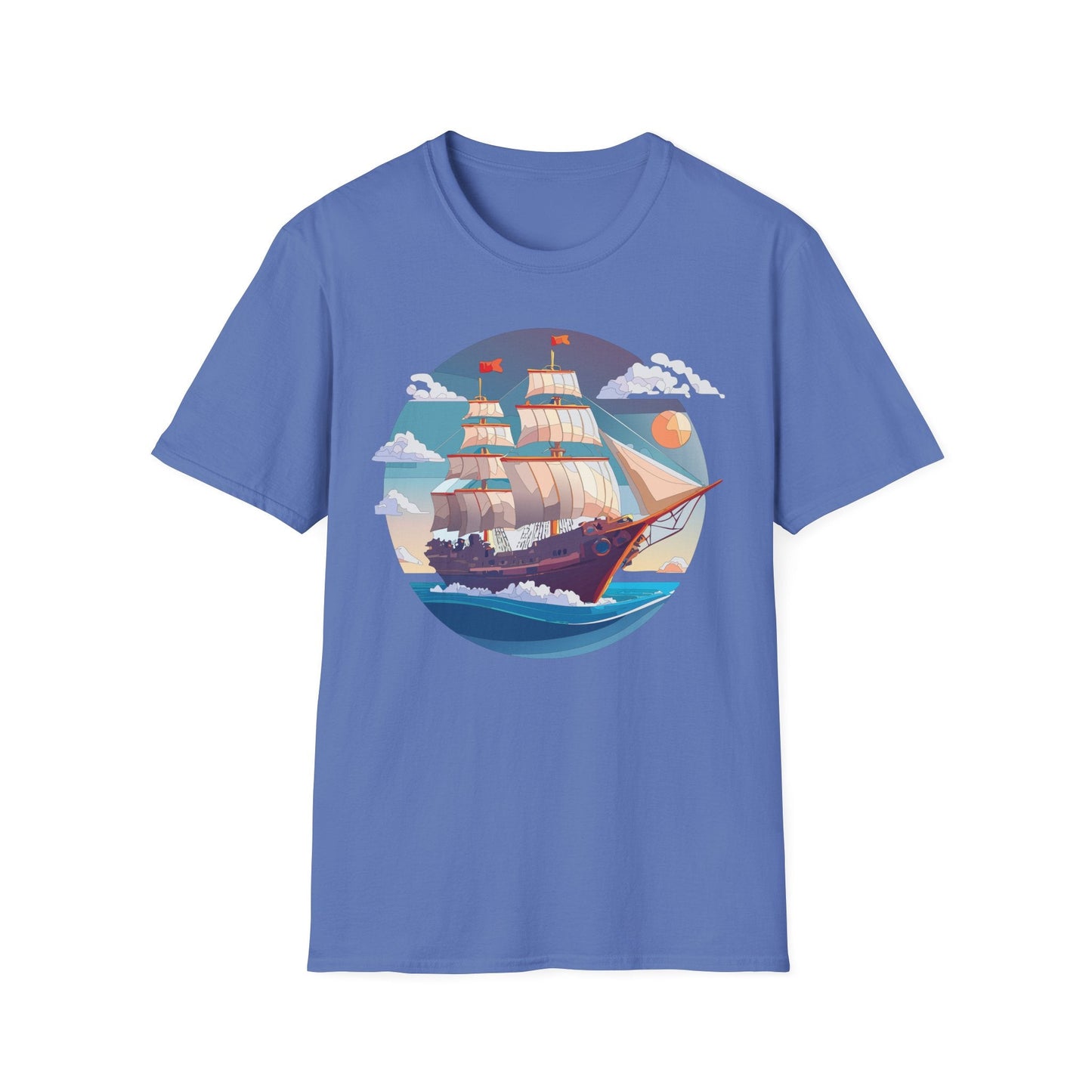 Nautical Ship T Shirts Frigate T Shirts Vessel Tee Shirt Unisex Softstyle T Shirt