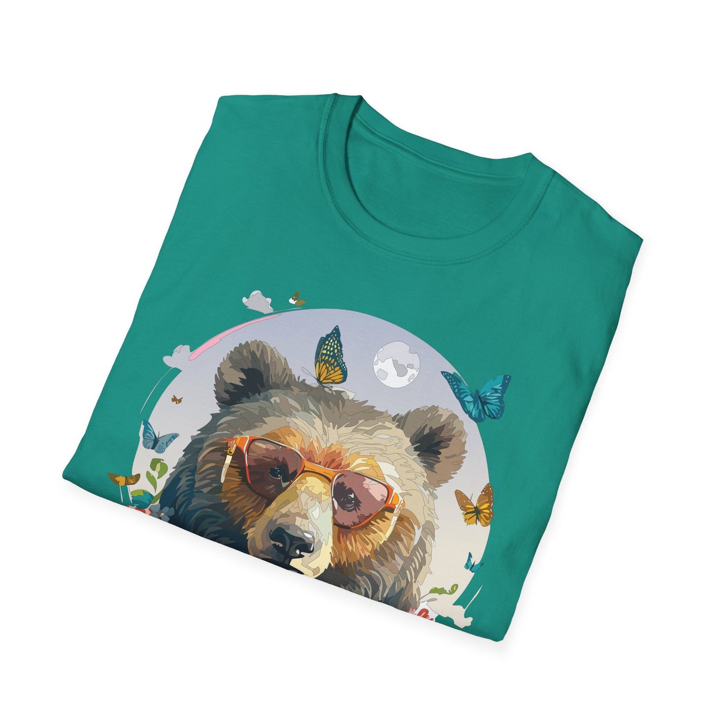 Bear T Shirt Unisex Softstyle Tee 100 Percent Ring Spun Cotton Gildan 64000 Comfortable Wear
