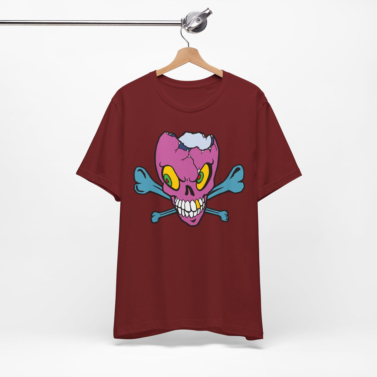 Purple Skull Graphic Design Tee, Skull Shirt, Vintage Tees, Art Design T-Shirt, Vintage Graphic Tee, Art Shirts with Skulls 5
