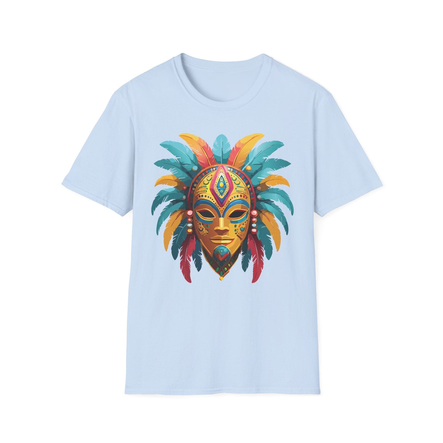 Unisex Mask Tee Shirt Masquerade Design Softstyle Gildan 64000 Comfortable Cotton Tee