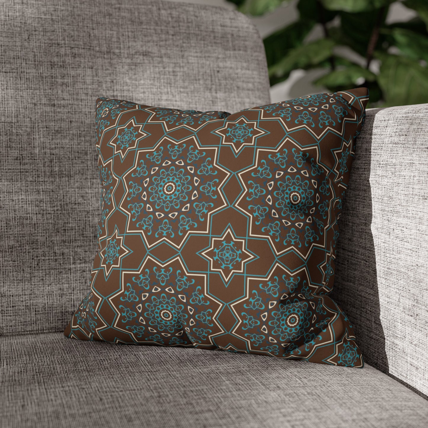 Faux Suede Pillowcase with Ornament