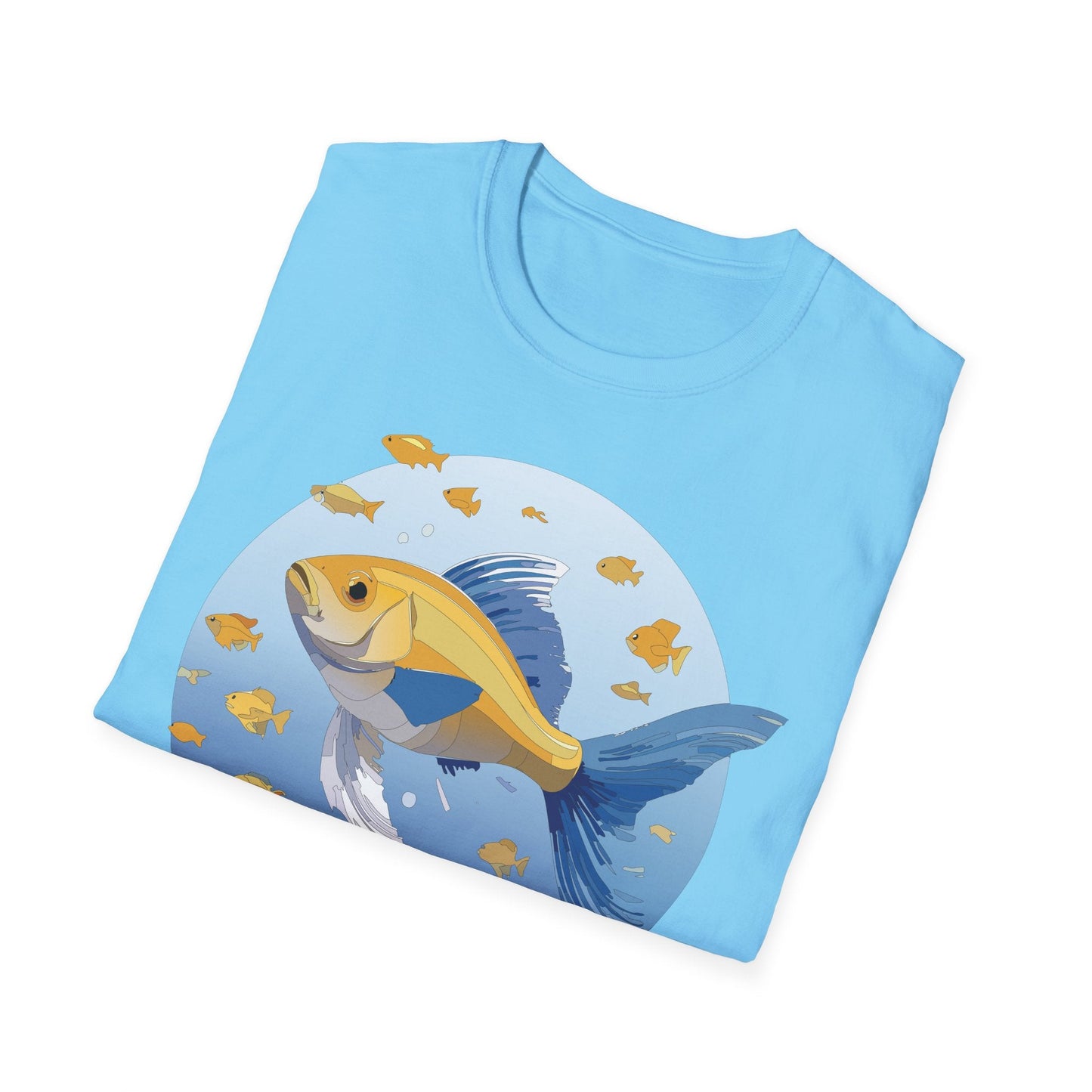 Fish Art Graphic Tee Shirt For Men And Women Unisex Cotton Softstyle Tee With Fish Artwork Design