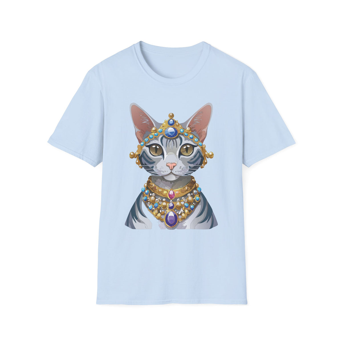 Regal Jewel-Studded Cat Tee | Cat T-Shirt