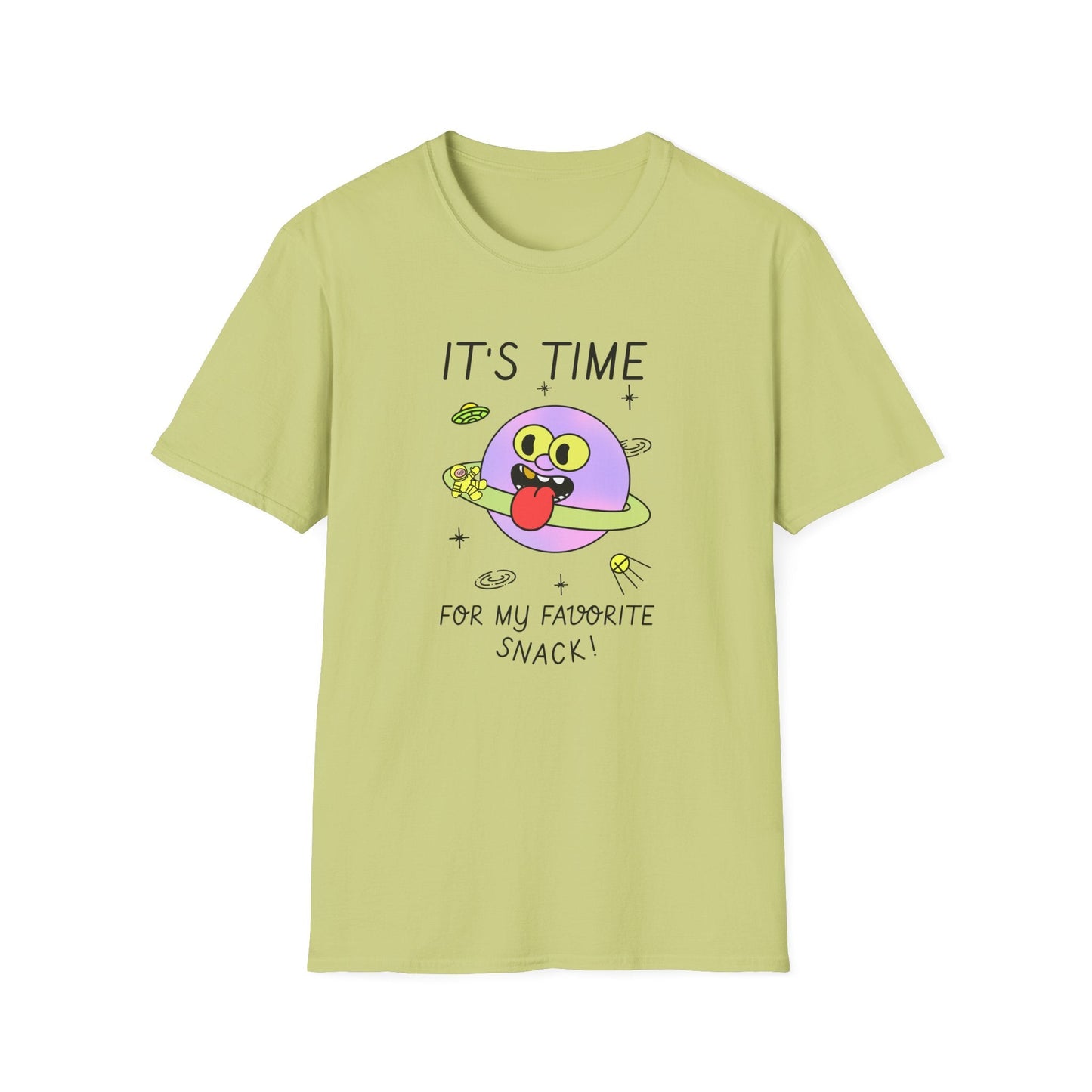 Snack Time Alien TShirt Time For My Favorite Snack Unisex Cotton Cute Space Graphic Tee