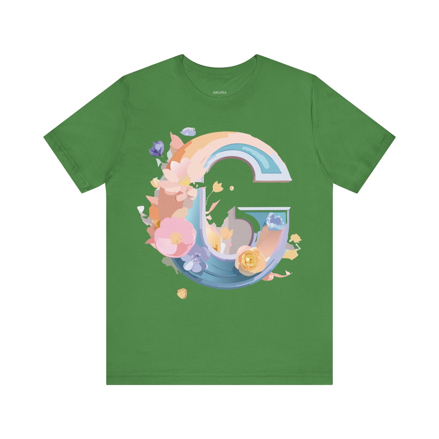 Letter G Shirt Graphic Tee Unisex Short Sleeve Vintage Inspired Artwork Adelpha Print