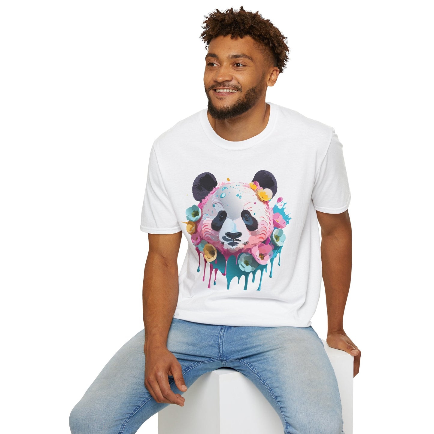 Panda Shirt Unisex T Shirt Graphic Tee Animal Print Gildan Softstyle 64000 100 Percent Cotton