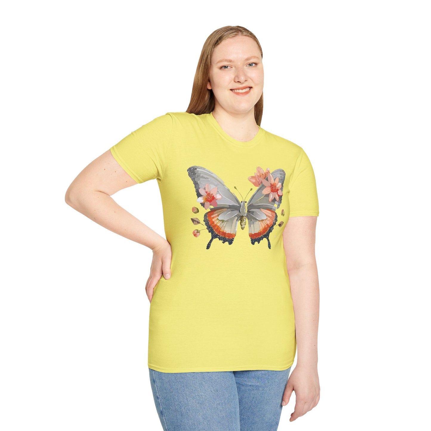 Monarch Butterfly T Shirt Unisex Softstyle Gildan 64000 100 Percent Ring Spun Cotton Tee