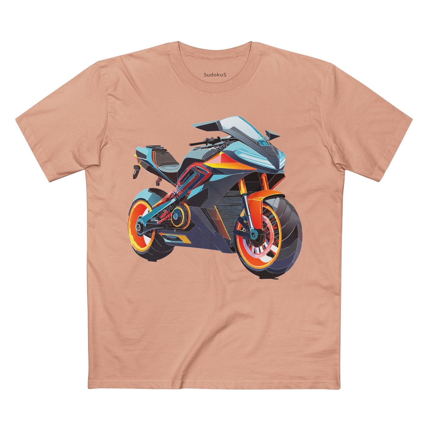 Moto Bike Graphic Unisex 100 Cotton Staple Tee 28