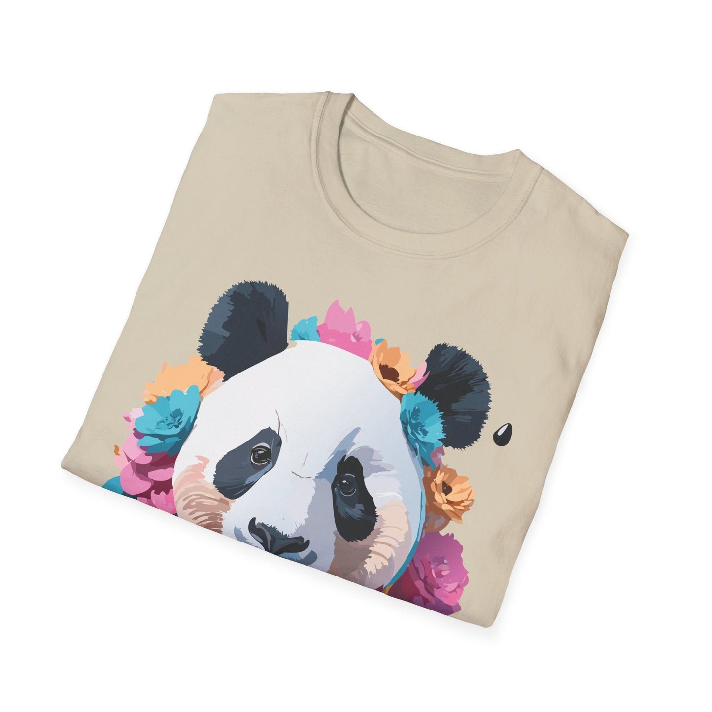 Unisex Panda Shirt Softstyle Cotton Tee For Everyday Wear With Cute Animal Print