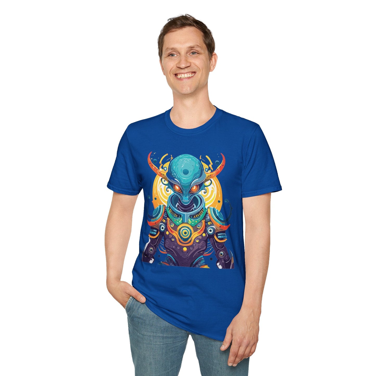 Alien Graphic Unisex Cotton Softstyle UFO Artwork Tee 5