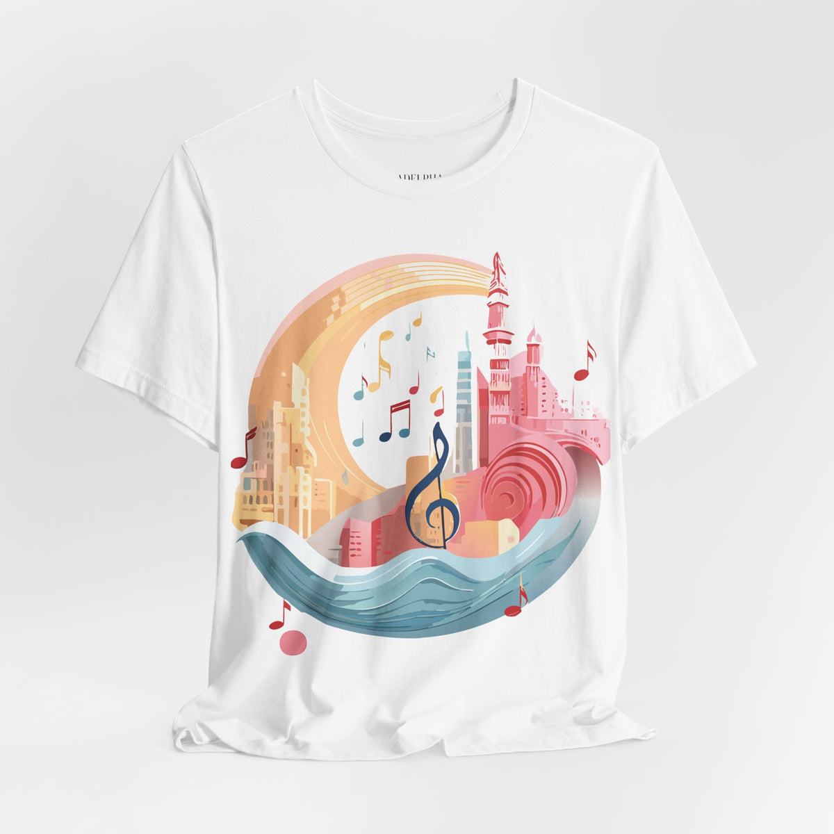 Music Graphic Unisex Cotton Bella+Canvas Tee with Art Design m116