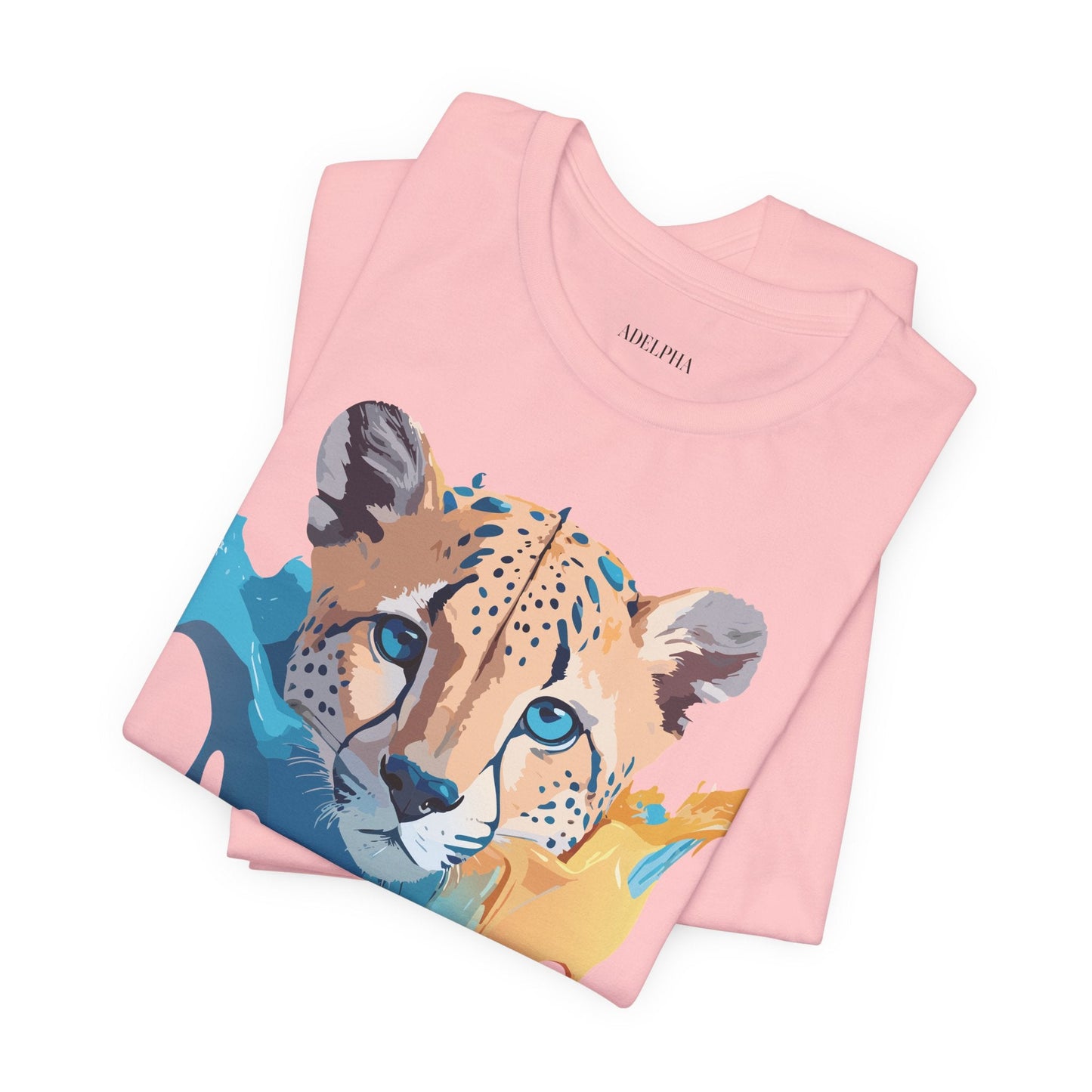 Adelpha Cheetah Graphic Jersey Tee Unisex Short Sleeve Art Design