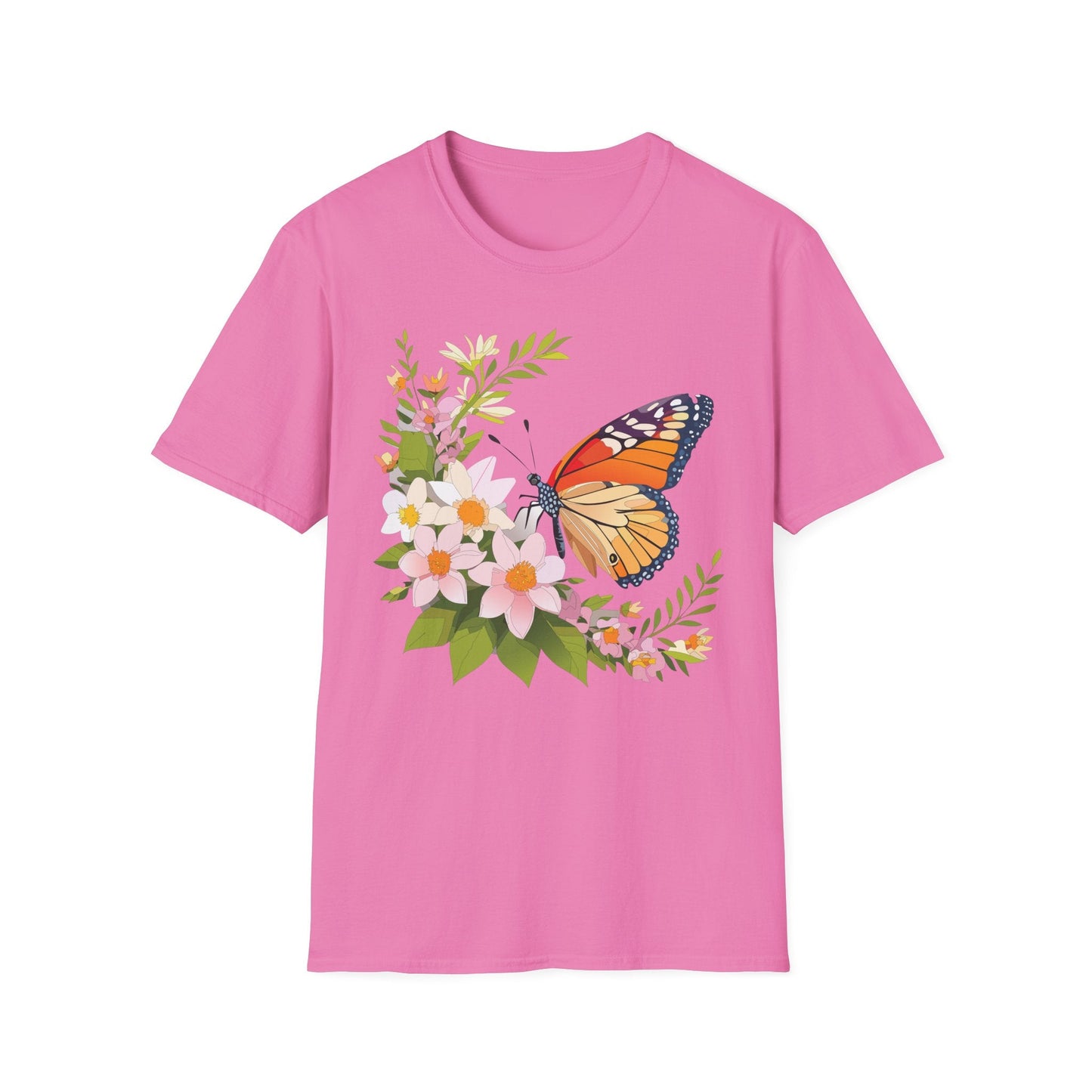 Monarch Butterfly T Shirt Unisex Softstyle Gildan 64000 100 Percent Cotton Tee Breathable
