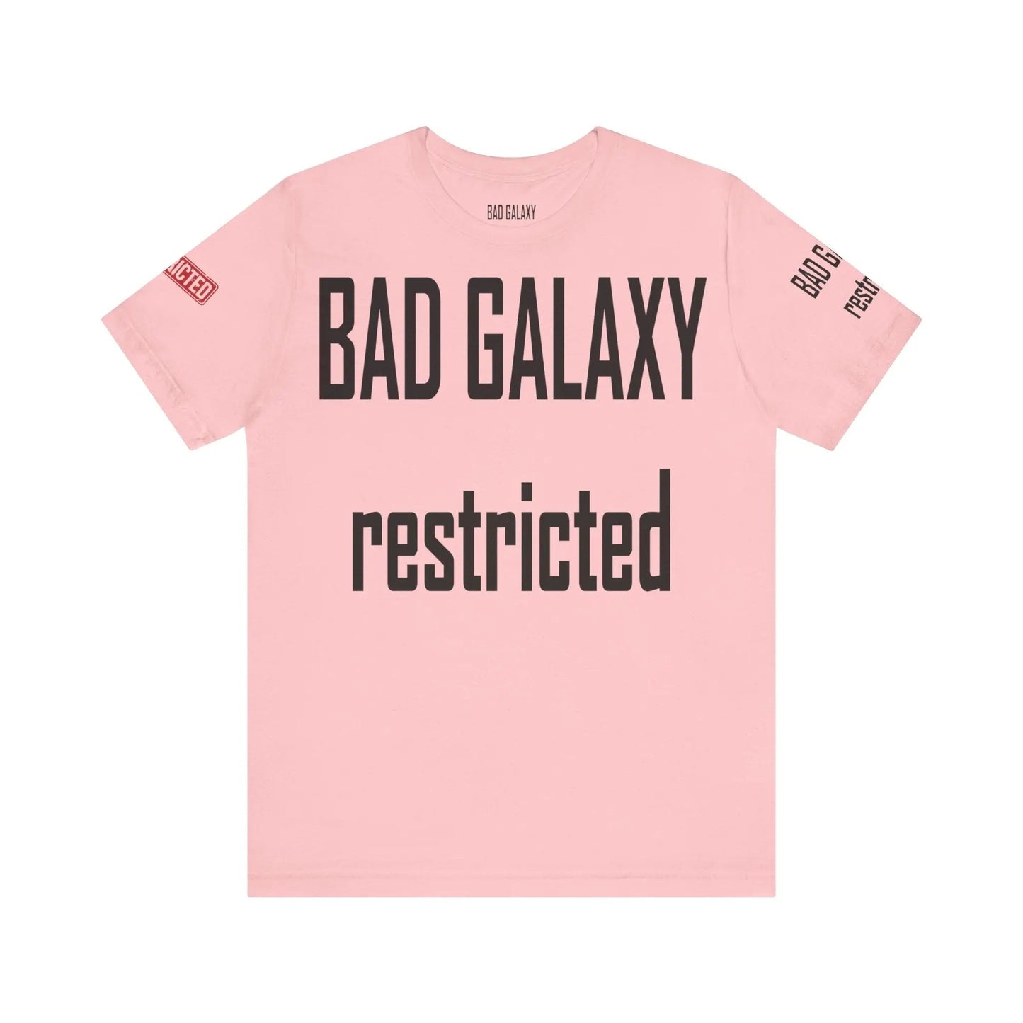 Bad Galaxy Tee Shirt With Red Stamp 100 Percent Cotton Made In USA Eco Friendly Inks