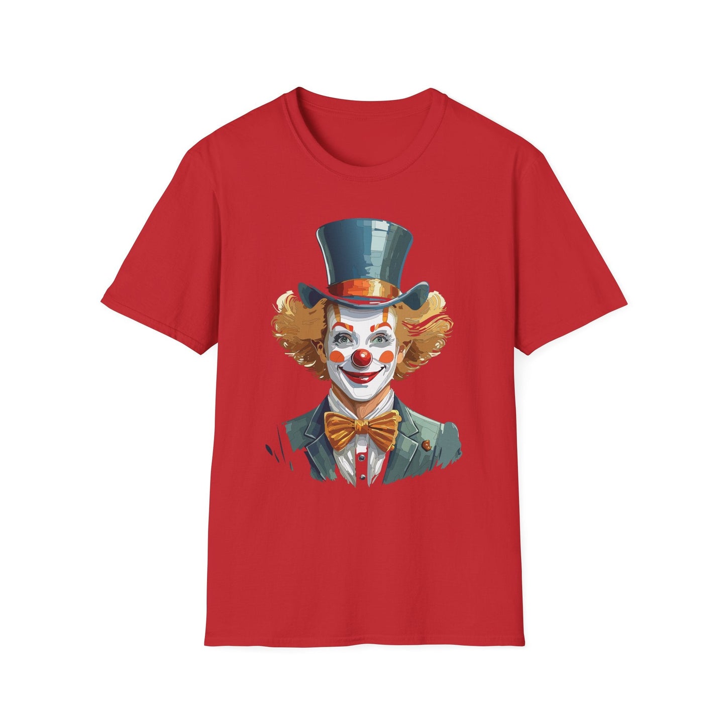 Funny Clown Shirt Unisex T Shirt Circus Style Tee With Scary Man Artwork Gildan 64000
