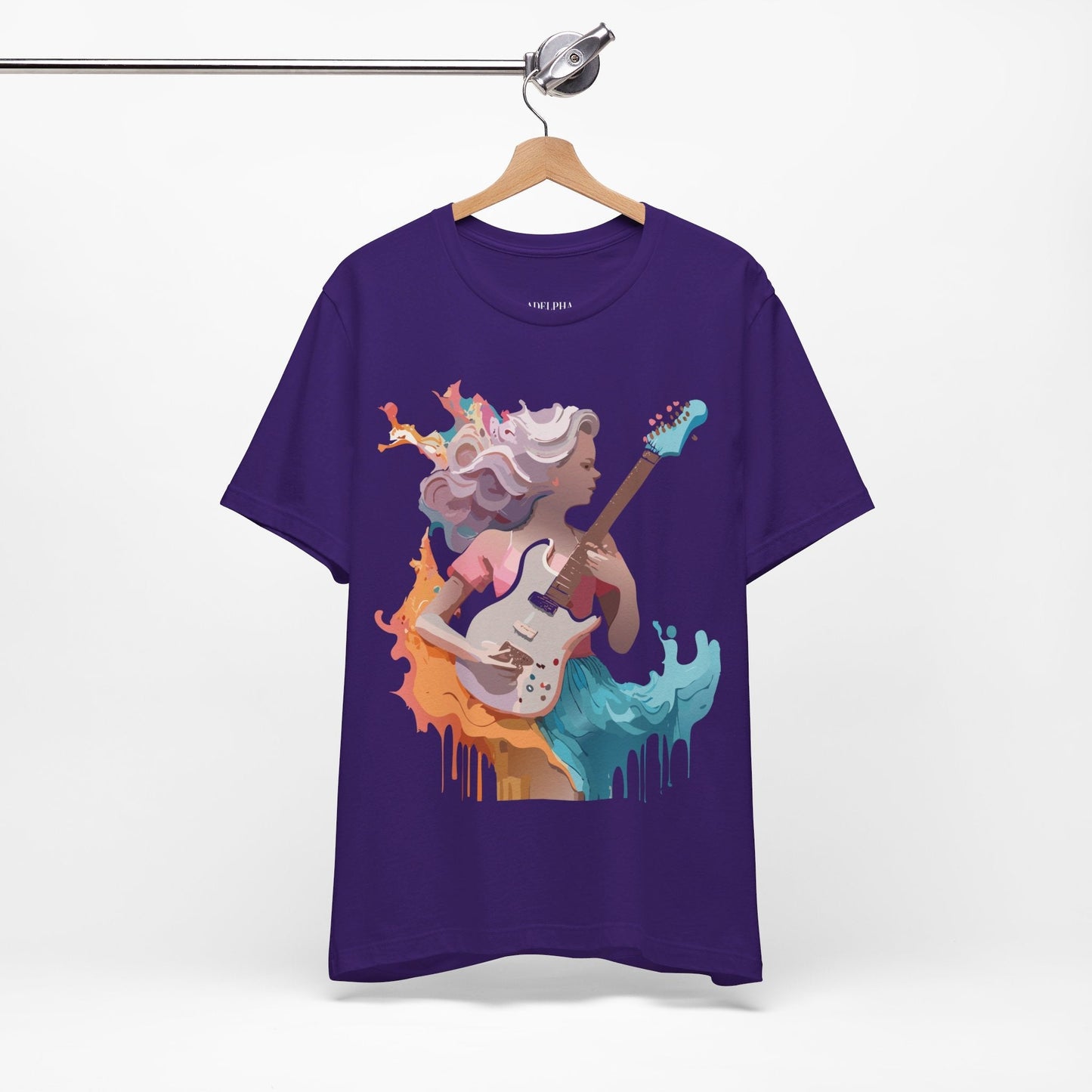 Adelpha Vintage Music Graphic Tee Unisex Short Sleeve Jersey Shirt for Everyday Wear