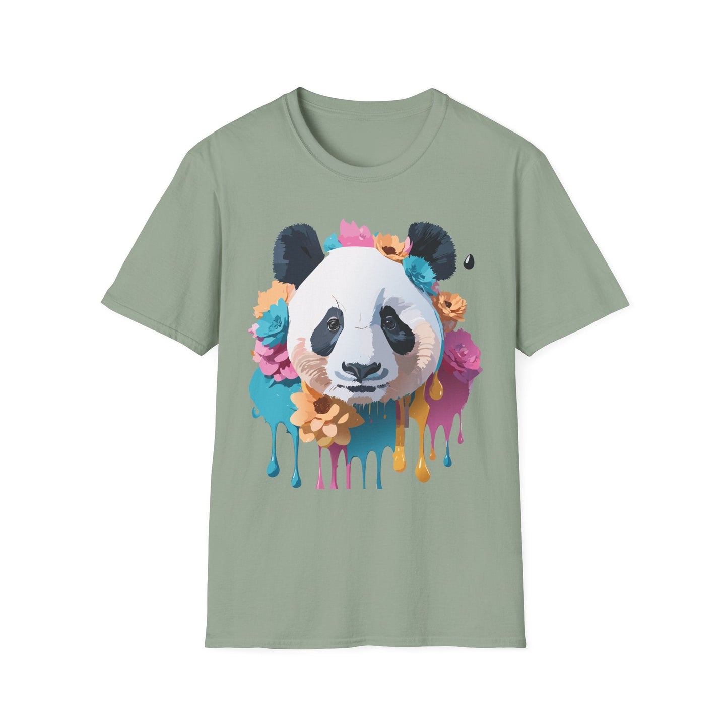 Unisex Panda Shirt Softstyle Cotton Tee For Everyday Wear With Cute Animal Print