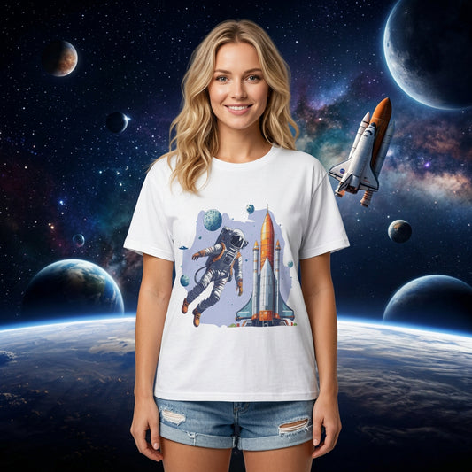Cosmos Astronaut Graphic Tee Staple Unisex 100 Cotton Tee Shirt - CS-15